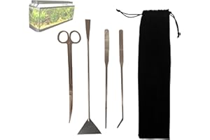 KINGSPRIME Aquarium Aquascaping Tools, Long Stainless Steel Tweezers Scissors Spatula Aquatic Plants Set for Fish Aquariums Tank and Terrarium. (Silver)