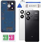 Eonpam Back Cover Glass for Xiaomi Redmi Note 13 Pro+ Plus 5G Black | Original quality back glass replacement rear glass battery cover back cover replacement with camera lens repair kit.