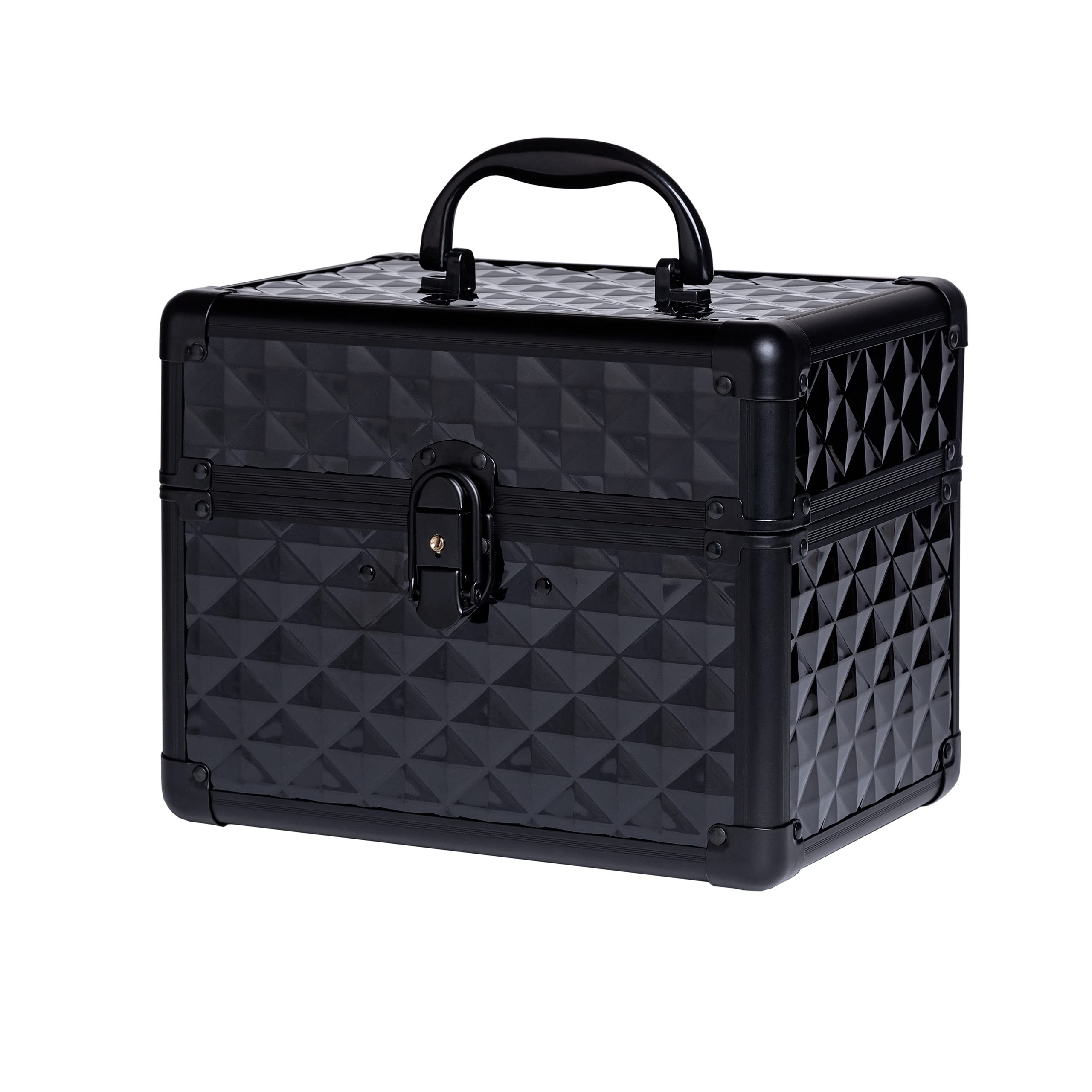 NÉONAIL Nail Art Cosmetic Case Small, UV Nail Polish & Accessory Organizer, Black, 25 x 17.5 x 19.5 cm, 2.5 kg Capacity, Lockable, Unisex-Adult