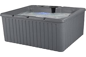 AQUALIFE BY STRONG SPAS Aqualife Current 4-Adult Outdoor Hot Tub, Uses Standard Outlet, 14 Hydrotherapy Jets, Underwater Led Lighting, Cover Included