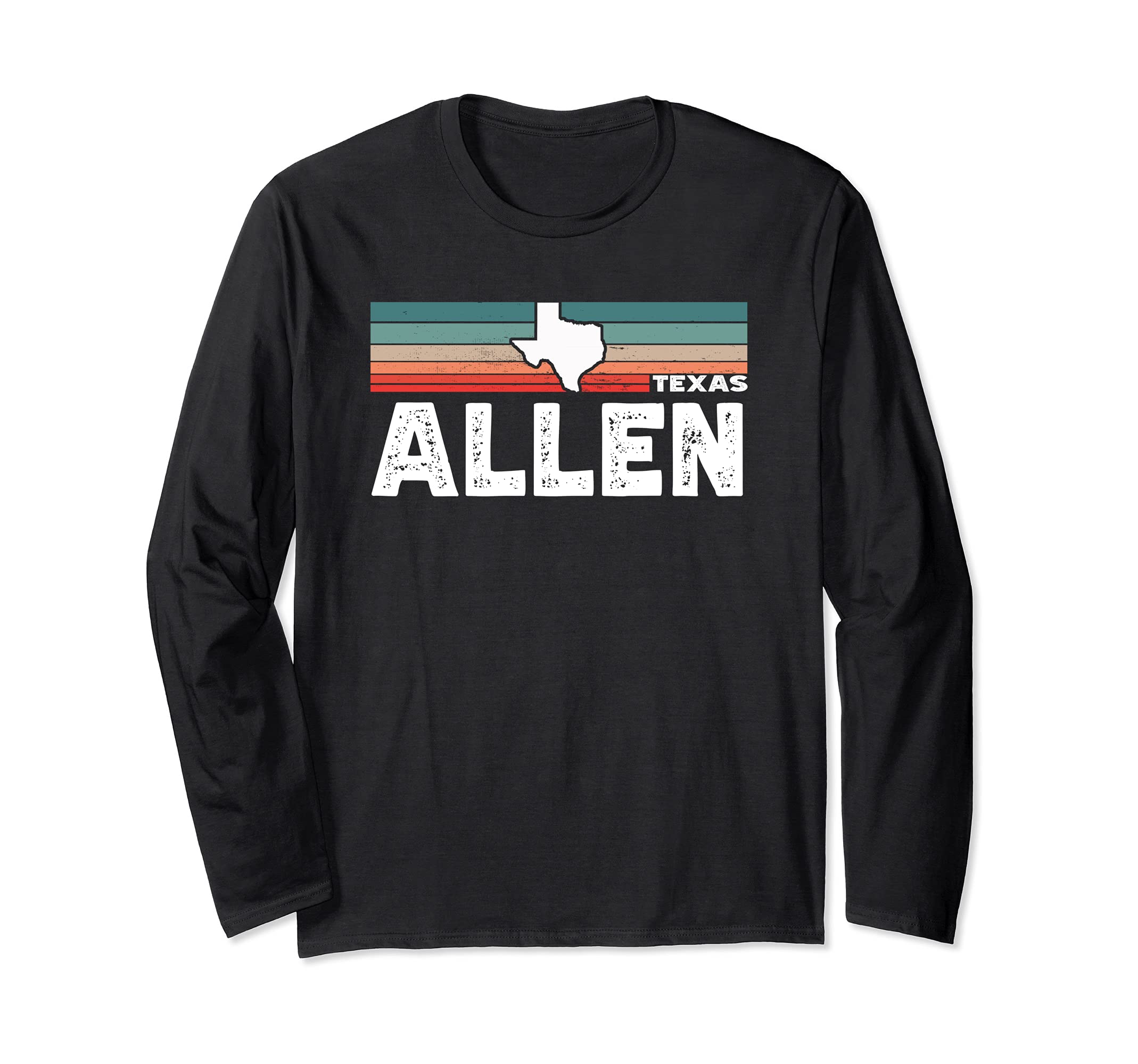 Vintage Retro Allen TX Tourist Native Texas State Long Sleeve T-Shirt