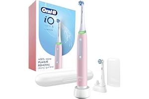 Oral-B iO Electric Toothbrush, Series 3 Limited with (2) Brush Heads, Rechargeable, Azalea Pink