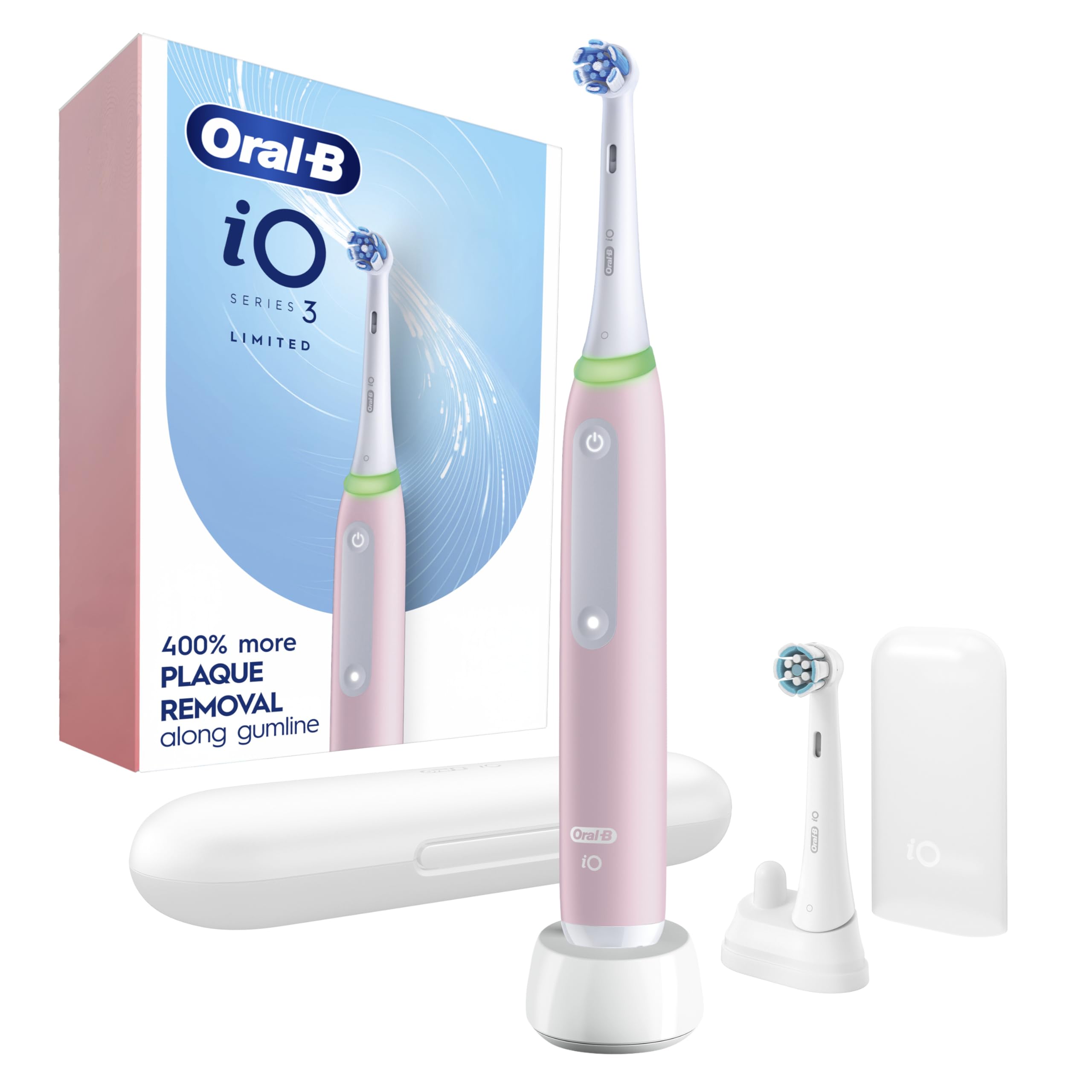 Photo 1 of Oral-B iO Electric Toothbrush, Series 3 Limited with (2) Brush Heads, Rechargeable, Azalea Pink