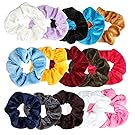 Ondder 15 Pack Velvet Scrunchies Hair Bobble Elastics Hair Scrunchy Hair Bands Headbands Women Scrunchies Bobbles Hair Ties, 15 Colors