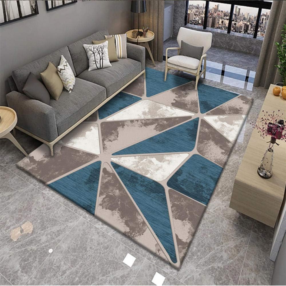 YQZS Tapis de Salon Chambre Salle à Manger Antidérapant Motif Bleu