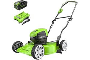 Greenworks 40V 19" Brushless (Push) Cordless Lawn Mower, 4.0Ah Battery and Charger