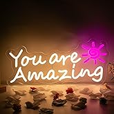 Goneons You Are Amazing Neon Sign for Wall Decor,Dimmable USB Powered Warm White LED Neon Light for Bedroom Classroom Bar Pub Club Party Birthday Gift(15.75"*6.3")