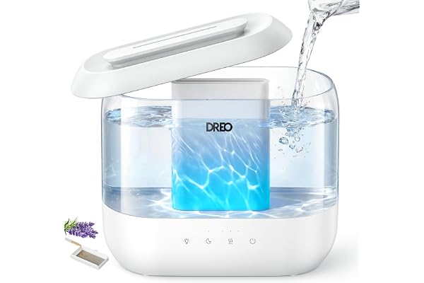 DREO Humidifiers for Bedroom, 4L Top Fill for Large Room, 36H Runtime [Ultra-Strong Mist Output] Quiet Cool Mist Air Humidifi