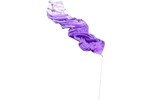 Winged Sirenny 1 Piece 98" Hand Painted Flowy Silk Ribbon Streamer with Rods, Church Liturgical Praise, Worship Adoration Dance Ribbon Banner