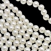 Craft String Pearls 10MM Beads Garland, 14 Yards Christmas Garland Faux Pearl Beads String Roll Bulk for DIY Craft, Wedding, Party, Christmas Tree Decoration