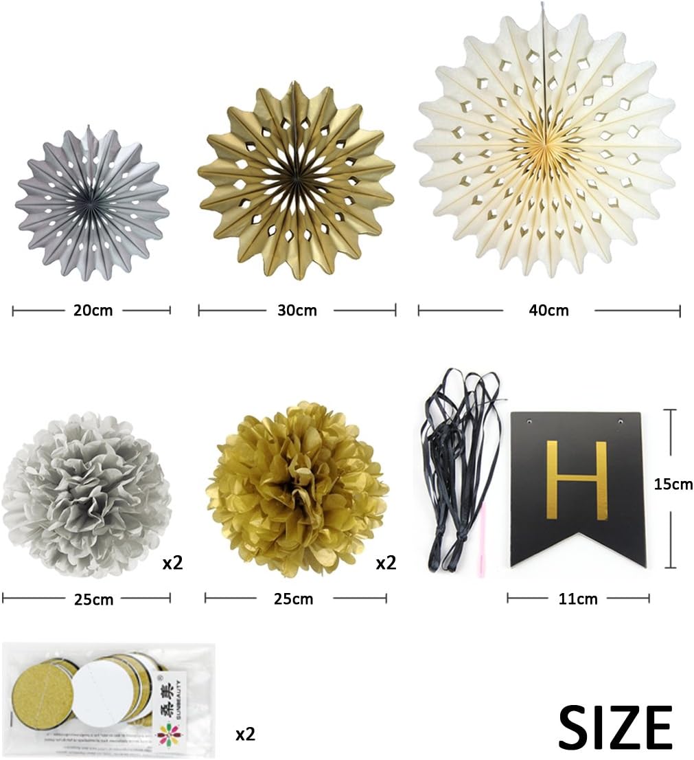 Sunbeauty Decoration Anniversaire Noir Et Or Happy Birthday Banderole Argentee Pour Homme Femme Adultes 30 50 Ans 9 Pcs Decorations Et Accessoires De Fetes Fournitures De Loisirs Creatifs Centroarco Com