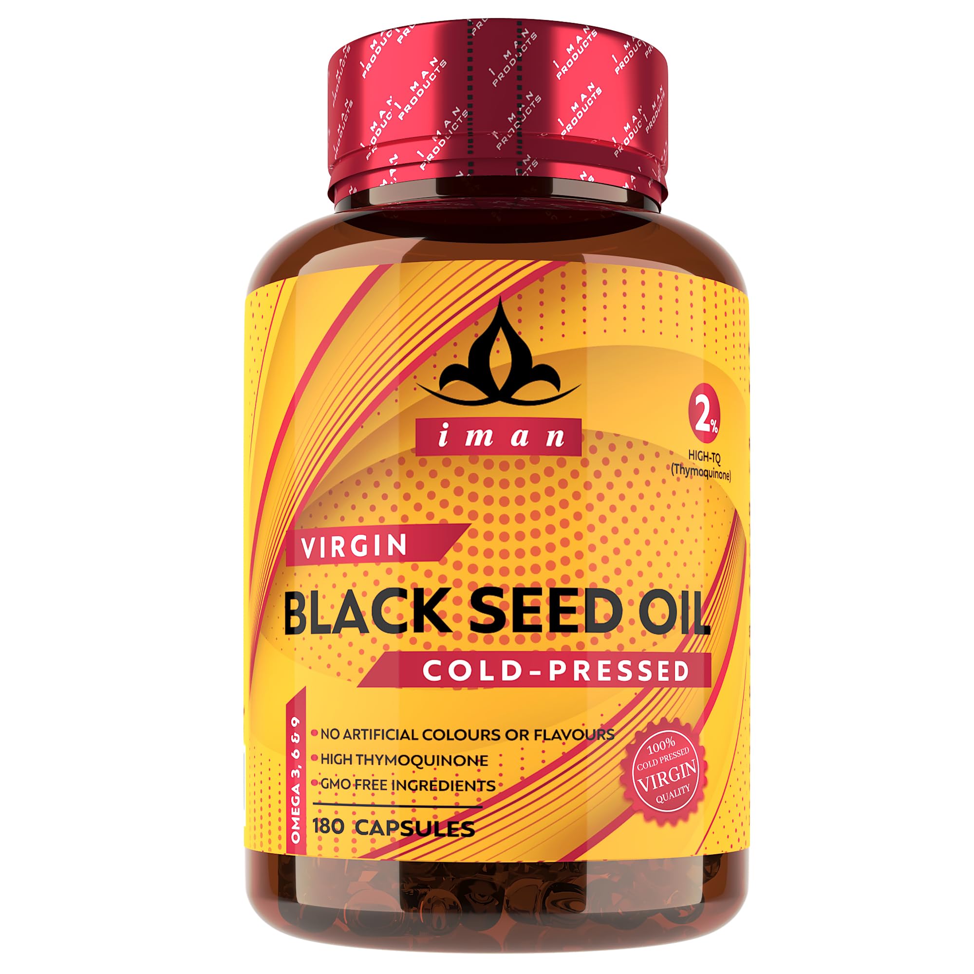 High Strength Black Seed Oil (180 Capsules) - 6X% TQ, Omega 3 6 & 9, Cold-Pressed - 6 Months Supply - Non-GMO, Natural, 100% Virgin - Est.1995
