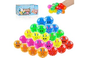 OCYGL 24 pcs Easter Stress Balls Basket Stuffers ,1.57 inch Squishy Autism Sensory Party Favors Sensory Fidget Gifts for Adults to Relieve Anxiety,Easter Basket Filler