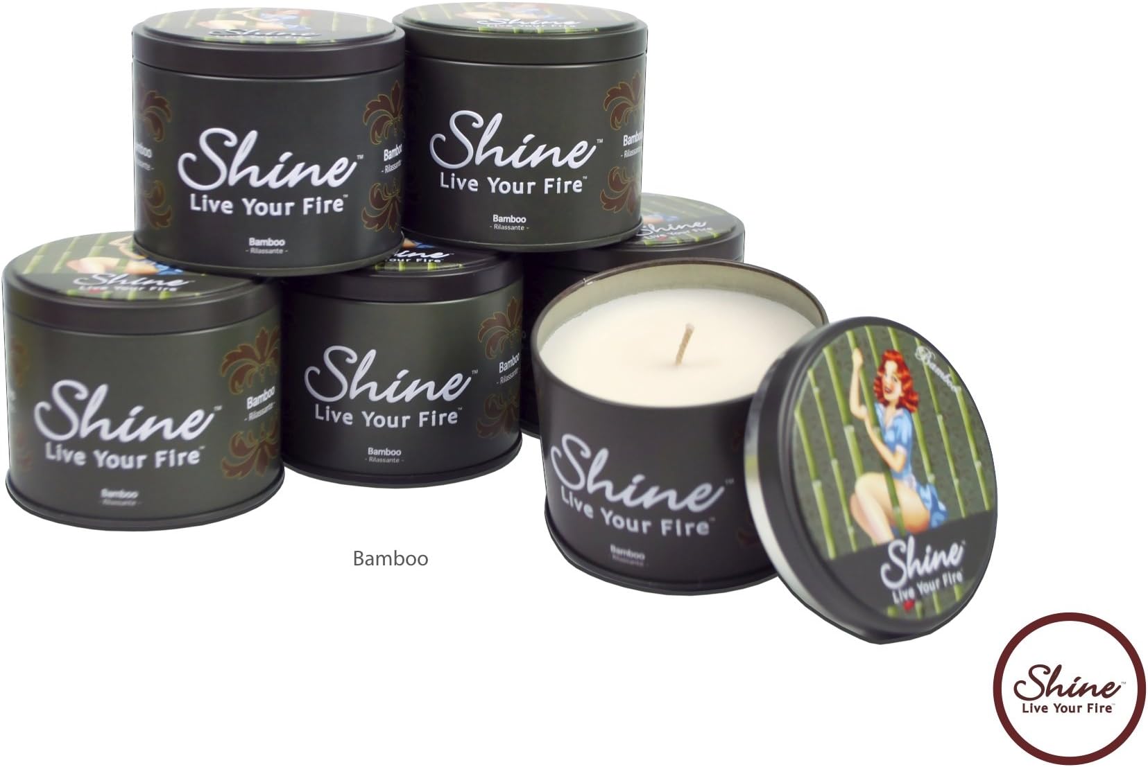 Shine Candles Premium Scented Soy Bamboo 6 Count (6.2 Oz Each)