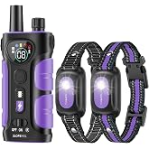 SLOPEHILL Dog Shock Collar 2 Dogs (8-140Lbs),4200FT Dog Training Collar | IP68 Waterproof e Collar with Beep,Vibration,Safe Shock,Flash Light,No Shock Model, Shock Collar for Dogs with Remote,Purple