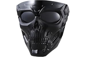 BROYEUR Airsoft Mask Paintball Mask Full Face Tactical Mask Suitable for ATV Motorcycle Cycling Skiing Halloween CS Game Cosplay Skull Mask