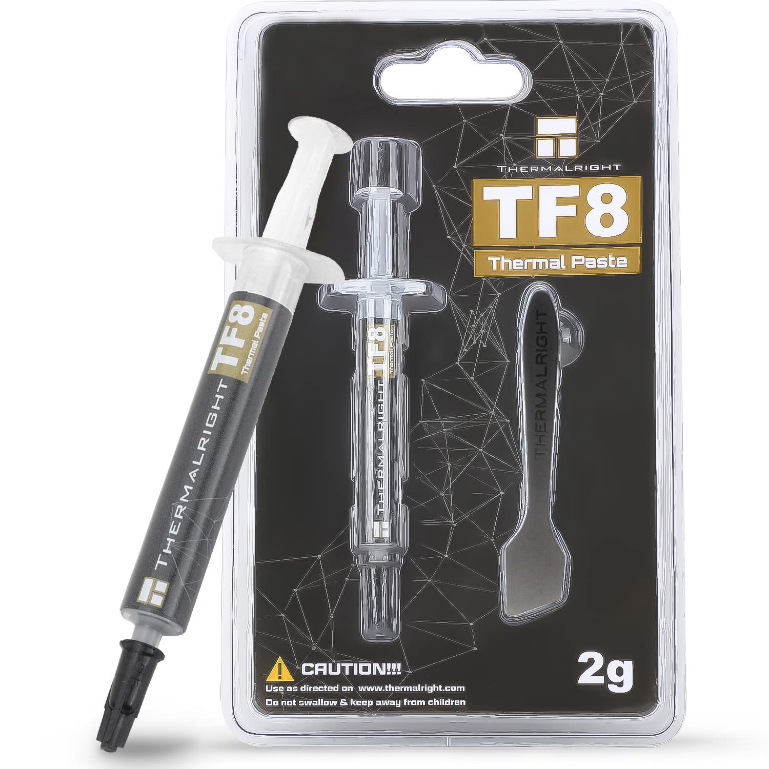 Thermalright TF8 High Performance Thermal Compound Paste 2 Grams, 13.8W/mK, High Durability, for All heatsinks CPU Coolers, with applying Tool (TF8 2g)
