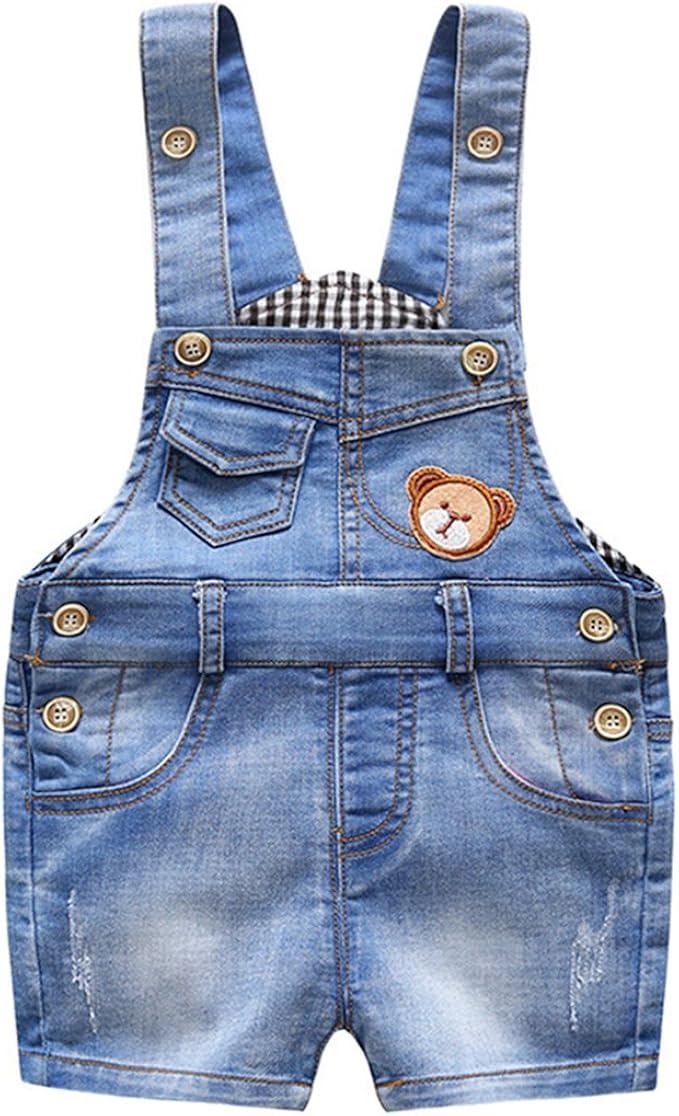 baby boy denim overall shorts