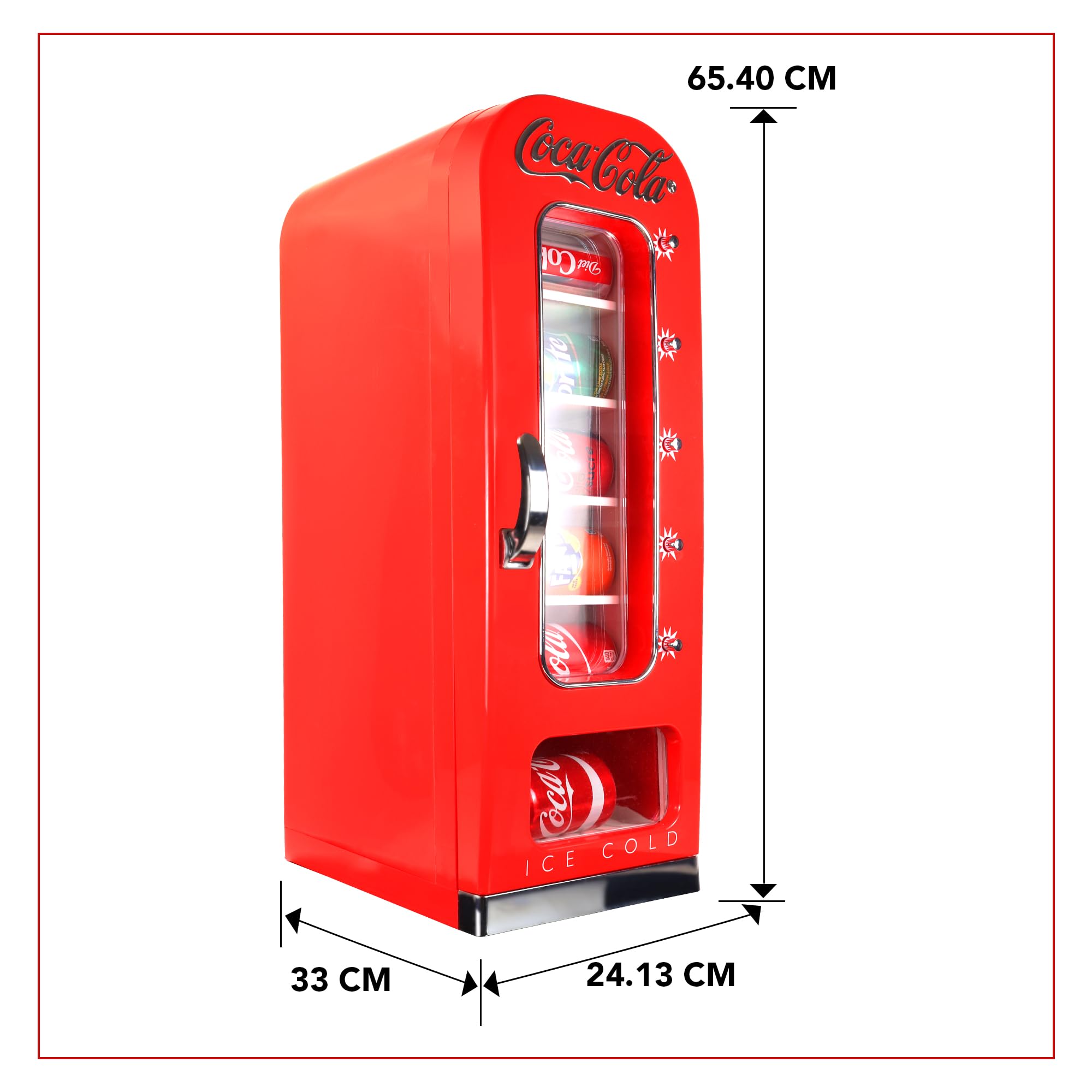 Coca Cola Mini Fridge - Refrigerator for Bedroom Office, Portable Table Top Beverage Cooler, 12V 110V Refrigerador For Drinks, Soda, Wines, Use In Car, Dorm, Outdoor, 10 Can