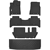 XINSHANGXIU Floor Mats & Cargo Liner for Nissan Armada/Infiniti QX80 2025 2026 (8 Passenger),1st & 2nd & 3rd Row with Trunk mat,TPE All Weather Protection Slush