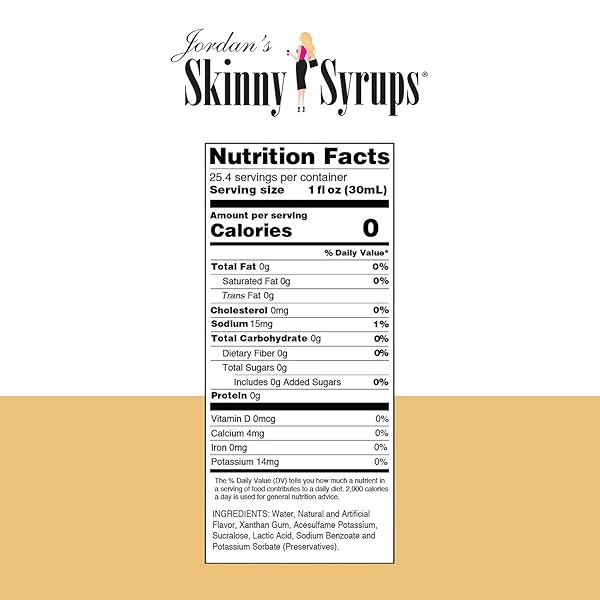 SUGAR FREE WHITE CHOCOLATE – JORDAN’S SKINNY SYRUPS, 25.4 OZ.