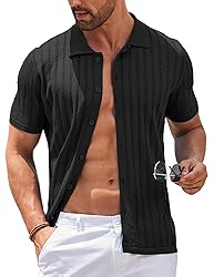 COOFANDY Men's Short Sleeve Knit Shirt Casual
