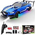 LFOLUSU Remote Control Car RC Drift Car 1:16 Scale 4WD RC Vehicle with Spray, Cool Lights, 2.4GHz 30km/h RTR High Speed Racing Sport Toy for Adults Boys Girls Kids Gift 2Pcs Rechargeable Battery