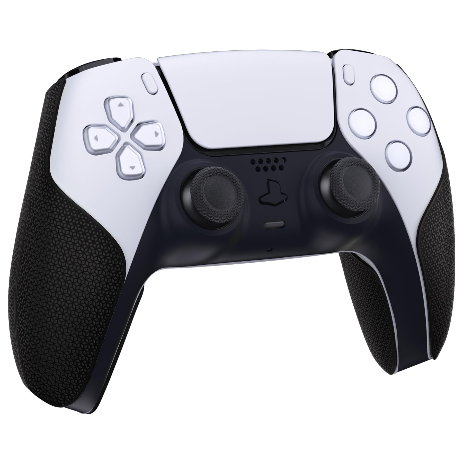 Photo 1 of PlayVital Premium Grip for ps5 Wireless Controller, Split Design Anti-Skid Soft Hexagonal Diamond Textures Sweat-Absorbent Handle Grips Protector for ps5 Controller – Black