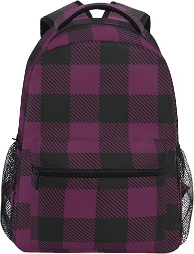 Amazon リュックサック おしゃれ 学生 大容量 大人 軽量 大きめ 人気 高校生 旅行 通勤 通学 バックパック アウトドア チェック柄 格子柄 紫 むらさき 女の子 レディース アウトドア 対応 男の子 メンズ Natax レディース