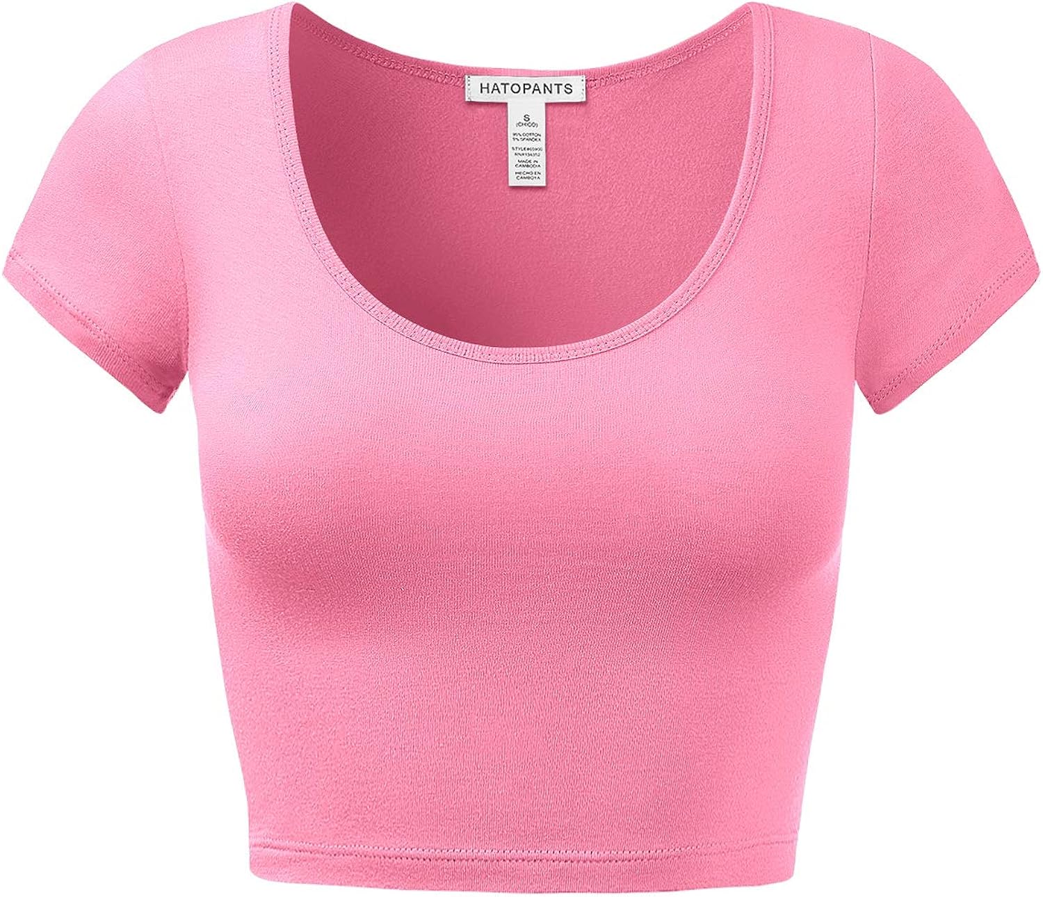 Women's Cotton Basic Scoop Neck Crop Top Short Sleeve Tops at  Women’s Clothing store