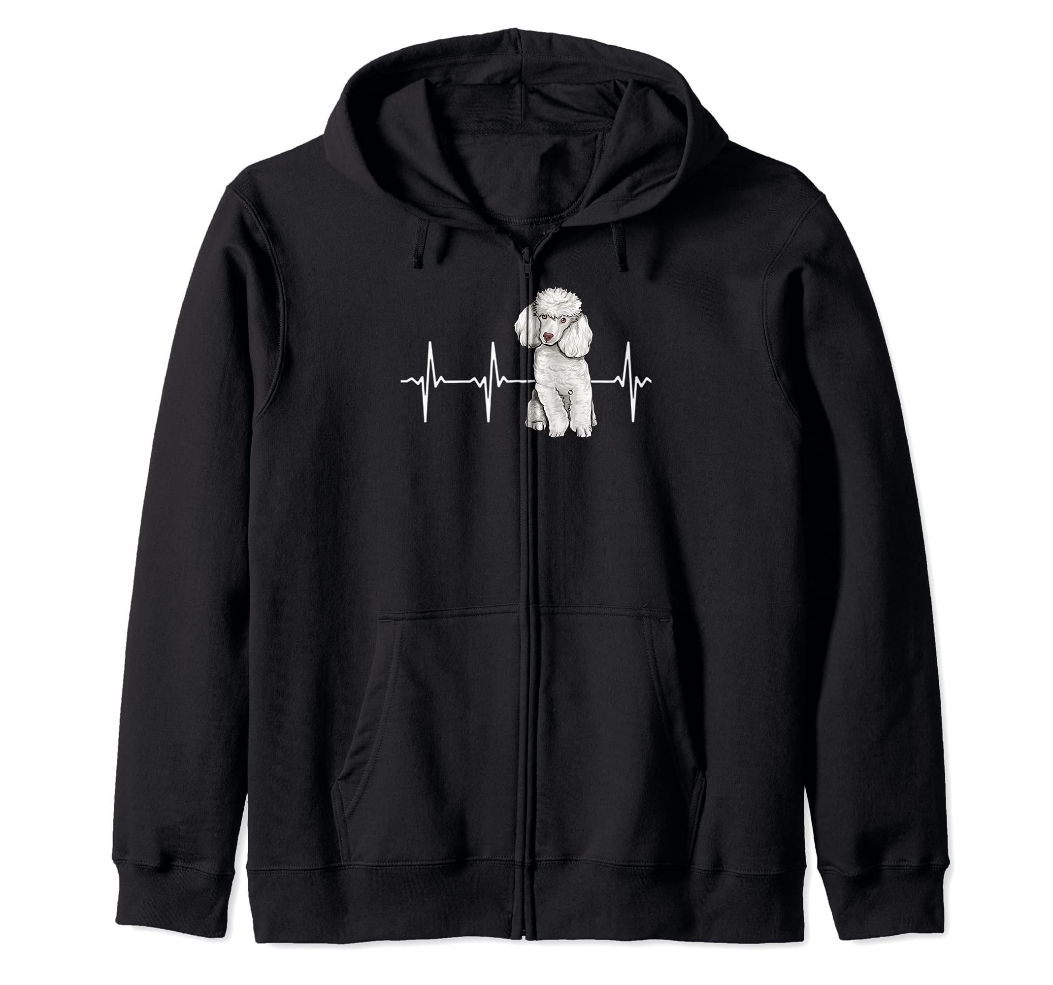 Poodle Heartbeat Dog Lover Zip Hoodie