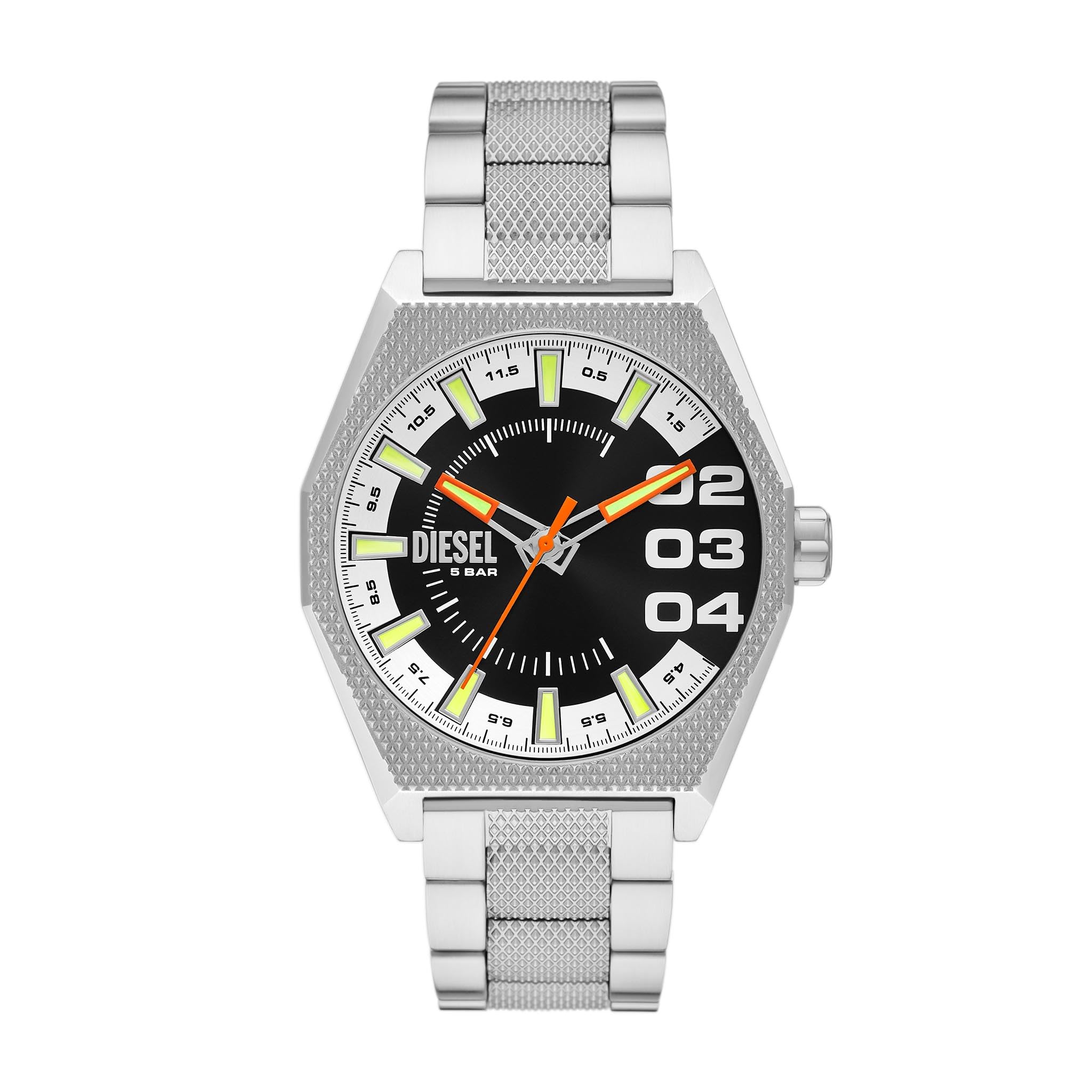 Diesel Scraper Stainless Steel Three-Hand Analog Men’s Watch, Color: Silver (Model: DZ2172)