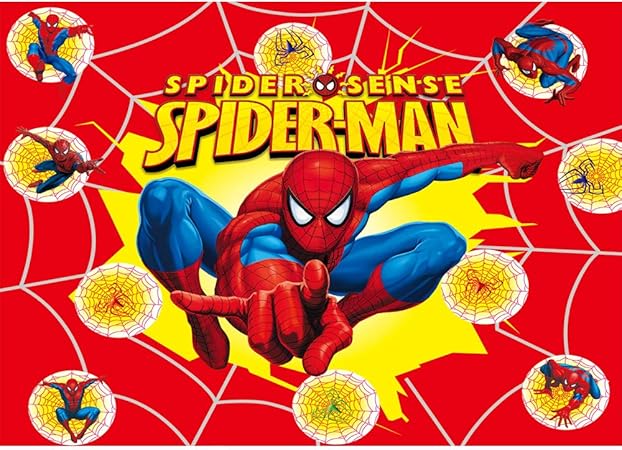 Amazon 写真背景 レッド 7x5 スパイダーマン スパイダーの言葉 背景 ビニール スーパーヒーロー ハッピーバースデー 背景 ケーキテーブル アニメ 写真撮影用 バックペーパー 背景布 通販