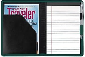 Lcjtop Padfolio Binder A5 Document Organizer with Refillable Lined Notepad, Junior Size Folder Portfolio for Men Women, Green