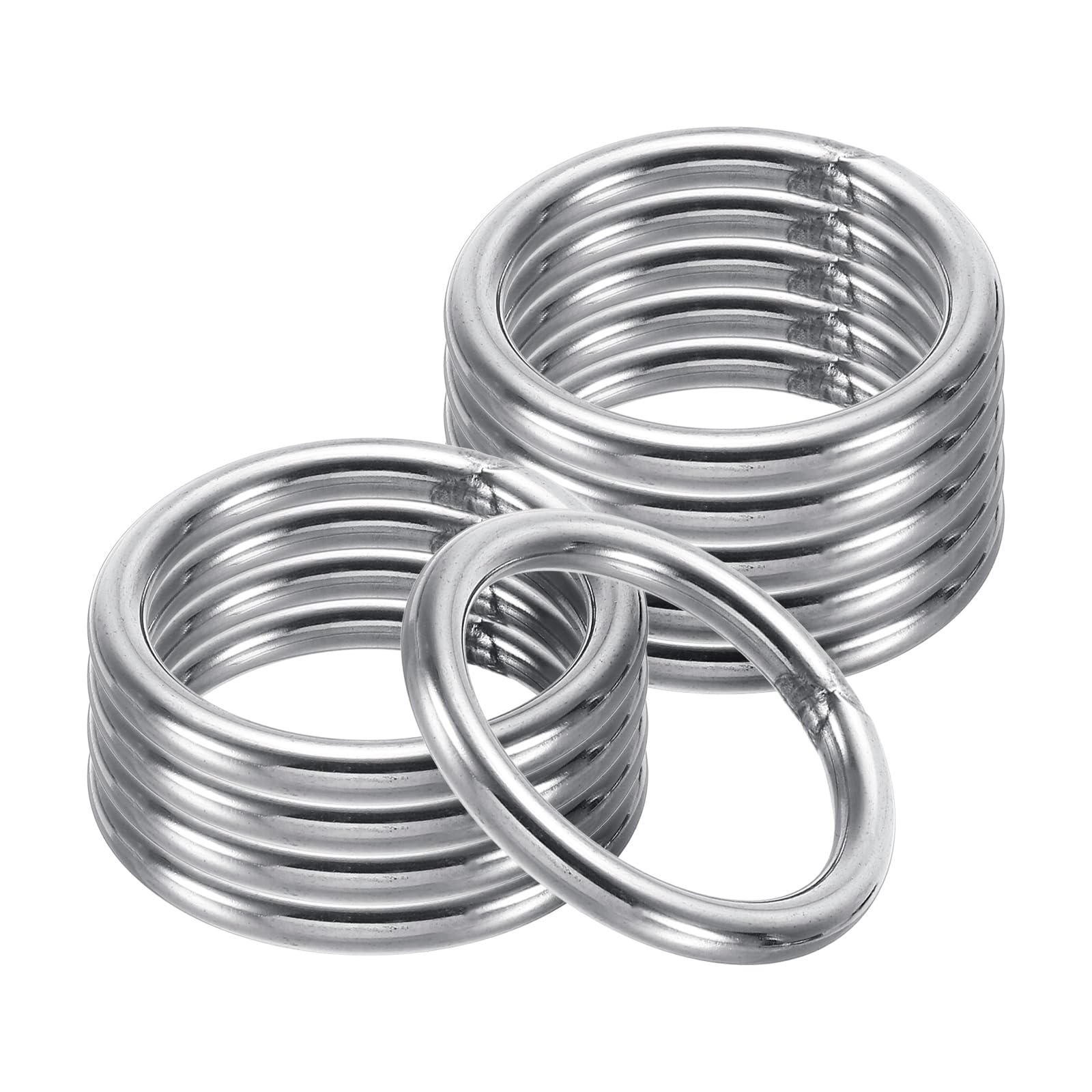 PATIKIL 27mm Metal O Rings, 10 Pack 304 Stainless Steel Round Rings for Hardware Bags Belts Hanging Baskets DIY Craft Supplies