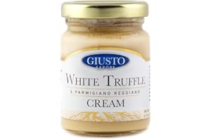 Giusto Sapore Italian White Truffle Cream & Parmigiano Reggiano - 3.17 oz - Premium Gourmet Truffle Cream - Imported from Italy and Family Owned (White Truffle & Cheese Cream, 3.17)