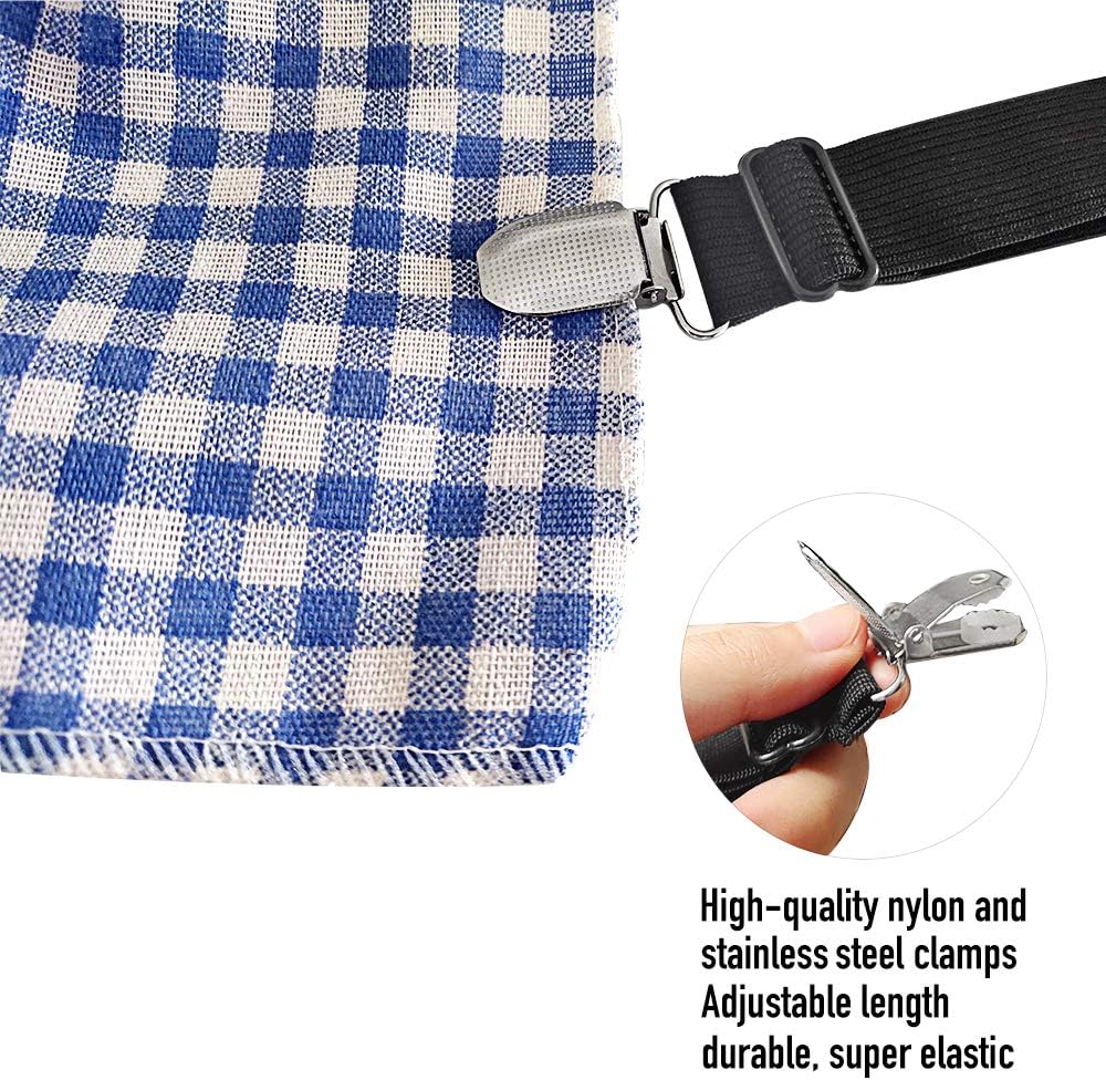 Bed Sheet Fasteners Holder Straps, Triangle Non-Slip Elastic Mattress Corner Clips with Heavy Duty Grippers Clips (Set of 4): Home & Kitchen