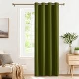 PONY DANCE Thermal Blackout Curtain Olive Green 132x210 cm Single Panel view 2