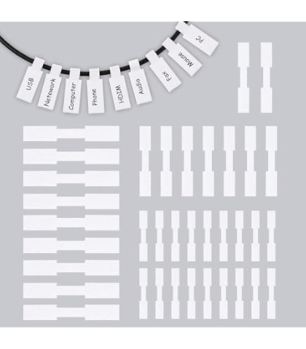 Sample Wire Tags Cable Management Labels 60 Pieces Self-Adhesive Cable Labels - Reusable ...