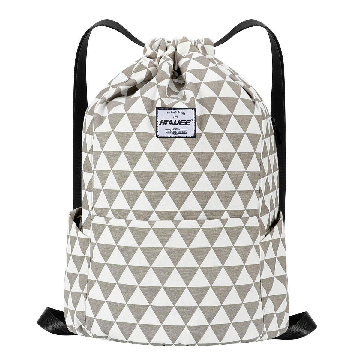 HAWEE Waterproof Drawstring Bags Backpack Large Gym Bag Drawstring Daypack Unisex for Women Men Daily Life Outdoor Casual Sport Yoga School Beach Swim