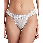 Satini Women's Sheer Frilly Lace Sissy Tanga Knickers Briefs Panties