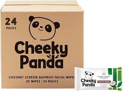 The Cheeky Panda Facial Wipes Coconut Scent Bulk 24 Packs 600 Wipes