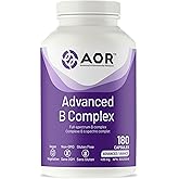 AOR Advanced B Complex Capsules, 180 Count 180-Day Supply - Full-Spectrum B Vitamin Blend with B1, B2, B3, B5, B6, B12, Inosi