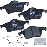Bendix Priority1 CFM795 Semi-Metallic Rear Brake Pads for Volvo S60 2009-2001, S70 1999, S80 2006-1999, V70 2007-2000, XC70 2007-2003