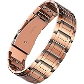 Jecanori 3X Strength Copper Bracelets for Men, Mens Pure Copper Magnetic Bracelet with Upgraded 3800 Gauss Magnets, Premium Fold-Over Clasp & Sizing Tool