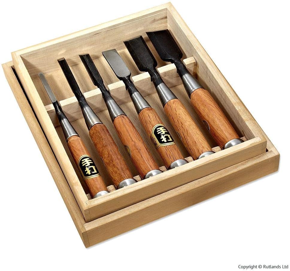 Japanese Wood Chisels Tataki Nomi - 6 Piece Set (6, 9, 12, 18, 24, 30mm)