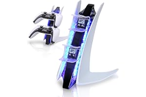 OLYGIVE PS5 Controller Charger, with LED Lights and Charger Cable, PlayStation 5 Dual Controller Charging Station - Fast and Sleek Charging Solution