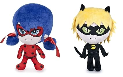 Miraculous Tales Of Ladybug Cat Noir Pack 2 Plush Toy Ladybug And Cat Noir 719cm Quality Super Soft