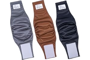 Flying Paws Male Dog Diapers Washable Belly Band Male Dog Wraps 3 Pack, Reusable Puppy Doggie Diapers Durable High Absorbed (