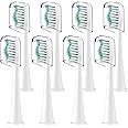 Replacement Toothbrush Heads Compatible with Philips Sonicare Click-on Handles, 8 Pack, Dupont Bristles with Protective Cover